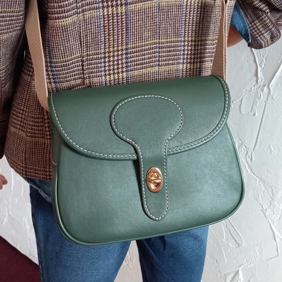 Dooney & Bourke Saddle Bag 20 Italian Leather In Sage - Picture 5 of 16